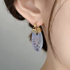 Gold Plated Transparent Resin Sculptural Fan Copper Hoop Earrings Bulk