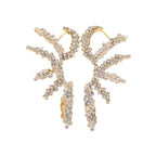 Geometric Rhinestones CZ 18K Gold Silver Ear Clips Earring Pair Bulk