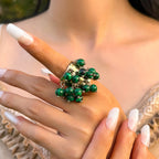 Multicolour 18K Gold Plated Free Size Charm Band Ring For Women Bulk
