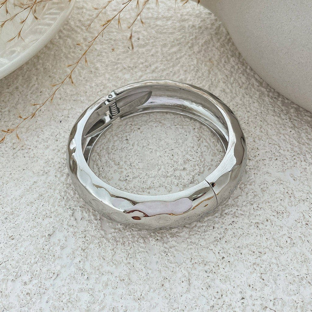 Beaten Finish 18K Gold Silver Anti Tarnish Kada Bangle Bracelet Bulk