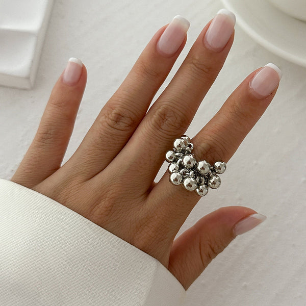 Wholesale Designer Cluster Silver Plated Plain Adjustable Fancy Ring Secondary image