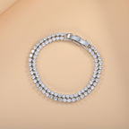 Bulk Double Row Tennis Style Rose Silver Yellow Gold CZ Copper Bracelet