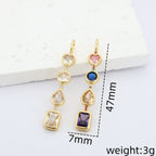 Geometric Shape Solitaire CZ 18K Gold Multi Pendant Chain Bulk