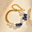 Bulk Blue White Mixed Stone Chain Gold Beads Stainless Steel Bracelet