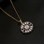 Evil Eye Drop Cubic Zirconia 18K Gold Necklace Pendant Chain Bulk