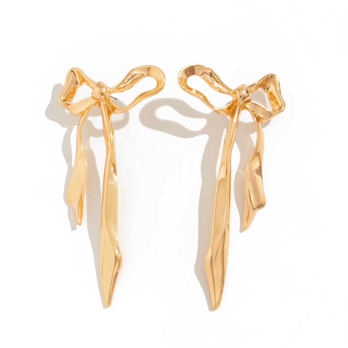Bow 18K Gold Anti Tarnish Dangler Stud Earring For Women Bulk