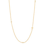 Initial Alphabets Letters 18K Gold Cubic Zirconia Stainless Steel Anti Tarnish Necklace For Women