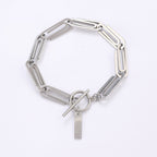Minimal Paperclip Silver Anti Tarnish Stainless Steel Bracelet Wholesale
