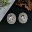 Oval Rhinestone Cubic Zirconia Silver Stud Earring For Women Bulk