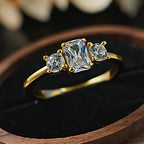 Gold Trilogy Cubic Zirconia Copper Adjustable Ring For Women Bulk