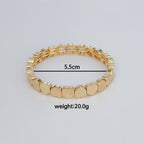 Heart Stretchable Gold Plated CZ Anti Tarnish Brass Bracelet Wholesale