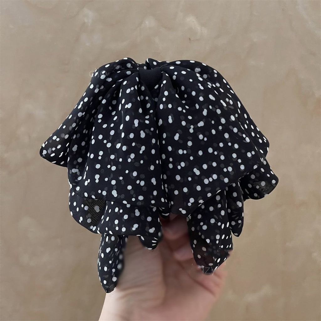 Black White Dots Cloth Hire Band Hair Accessories For Girl Women Bulk