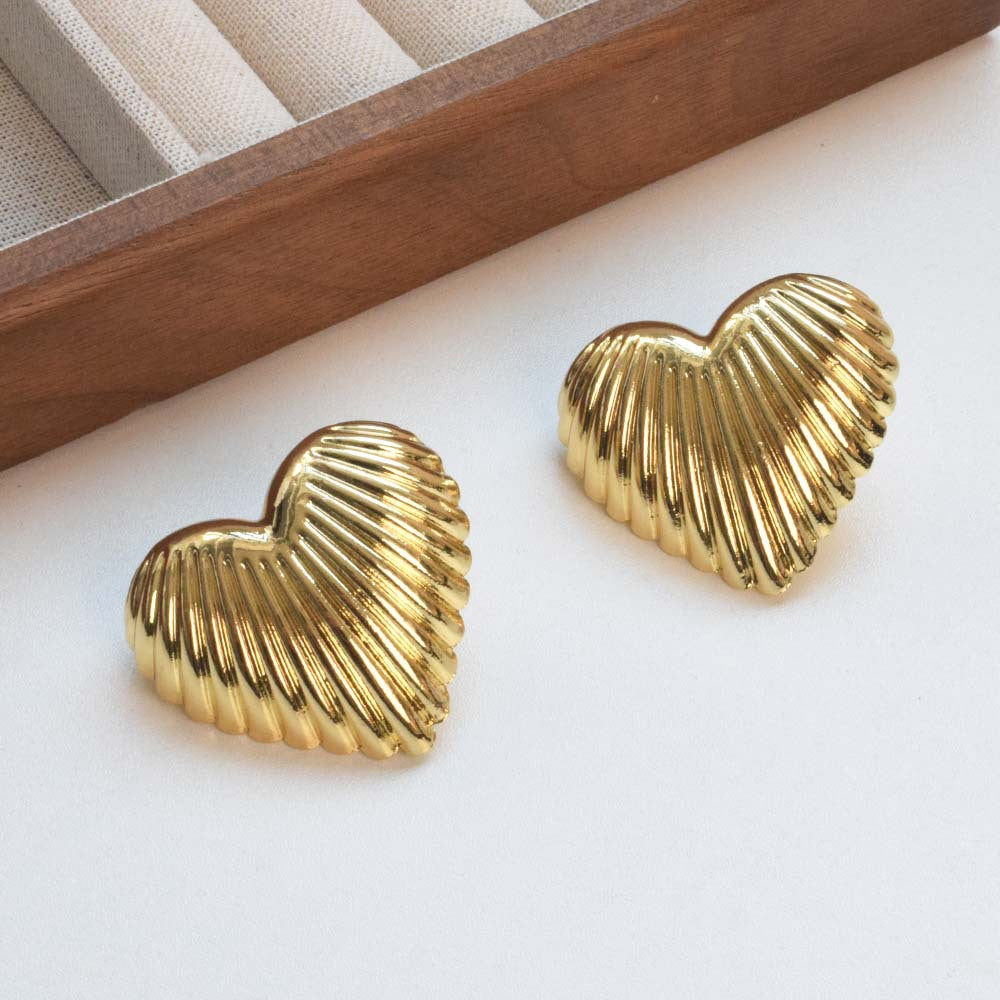 Heart Love 18K Gold Silver Stud Earring For Women Bulk