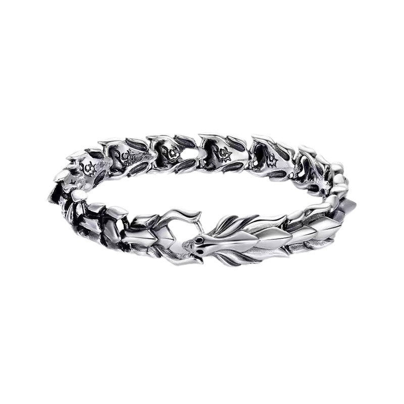 Dragon Head 18K Gold Silver Bracelet For Men Bulk