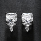 Bulk White Yellow Gold Silver CZ Anti Tarnish Copper Stud Earrings