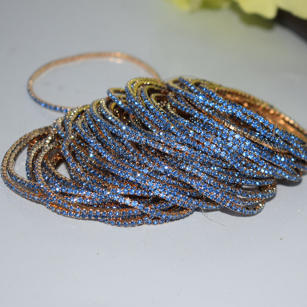 18K Gold Silver Multi Rhinestone Bracelet Bangle Adjustable Women Bulk