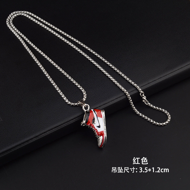 Basketball Shoe Silver Blue Red Stainless Steel Pendant Chain Bulk