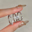 Oval Solitaire Silver CZ Anti Tarnish Ring Pack Of 3 Bulk