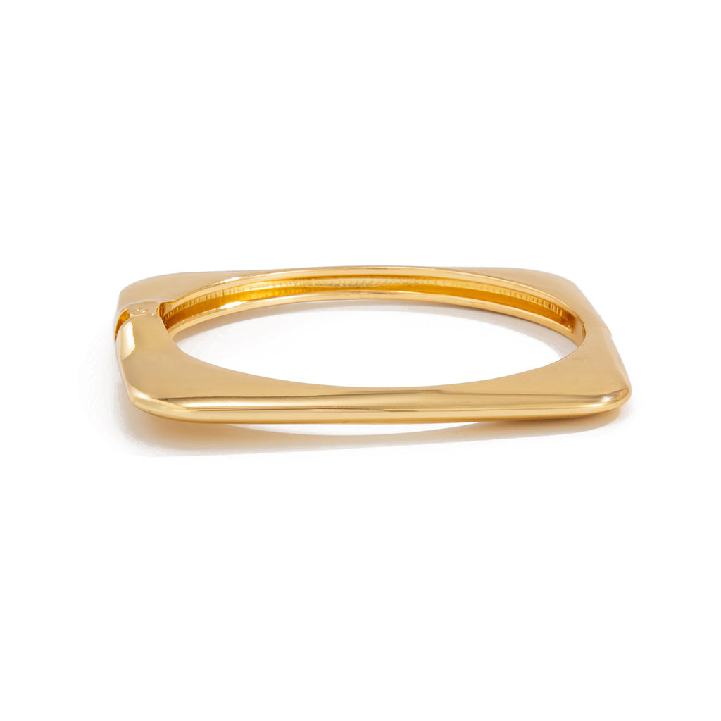 Glossy Finish Square Round 18K Gold Silver Openable Kada Bracelet Bulk