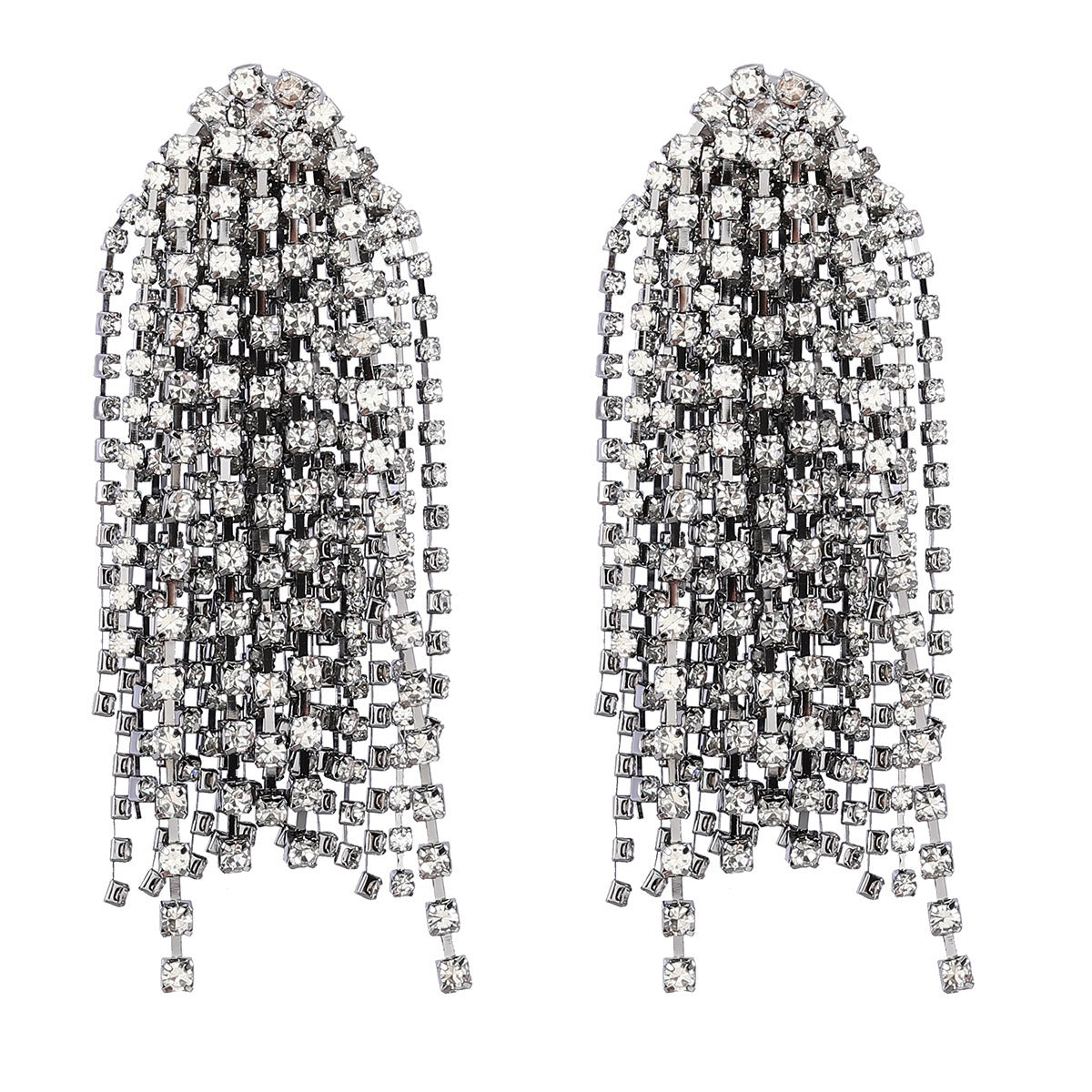 18K Gold Silver Rhinestone Dangler Chandelier Tassel Earring Bulk