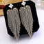 Heart Clover 18K Gold Silver Plated Rhinestones Anti Tarnish Dangler Long Tassel Earrings For Women