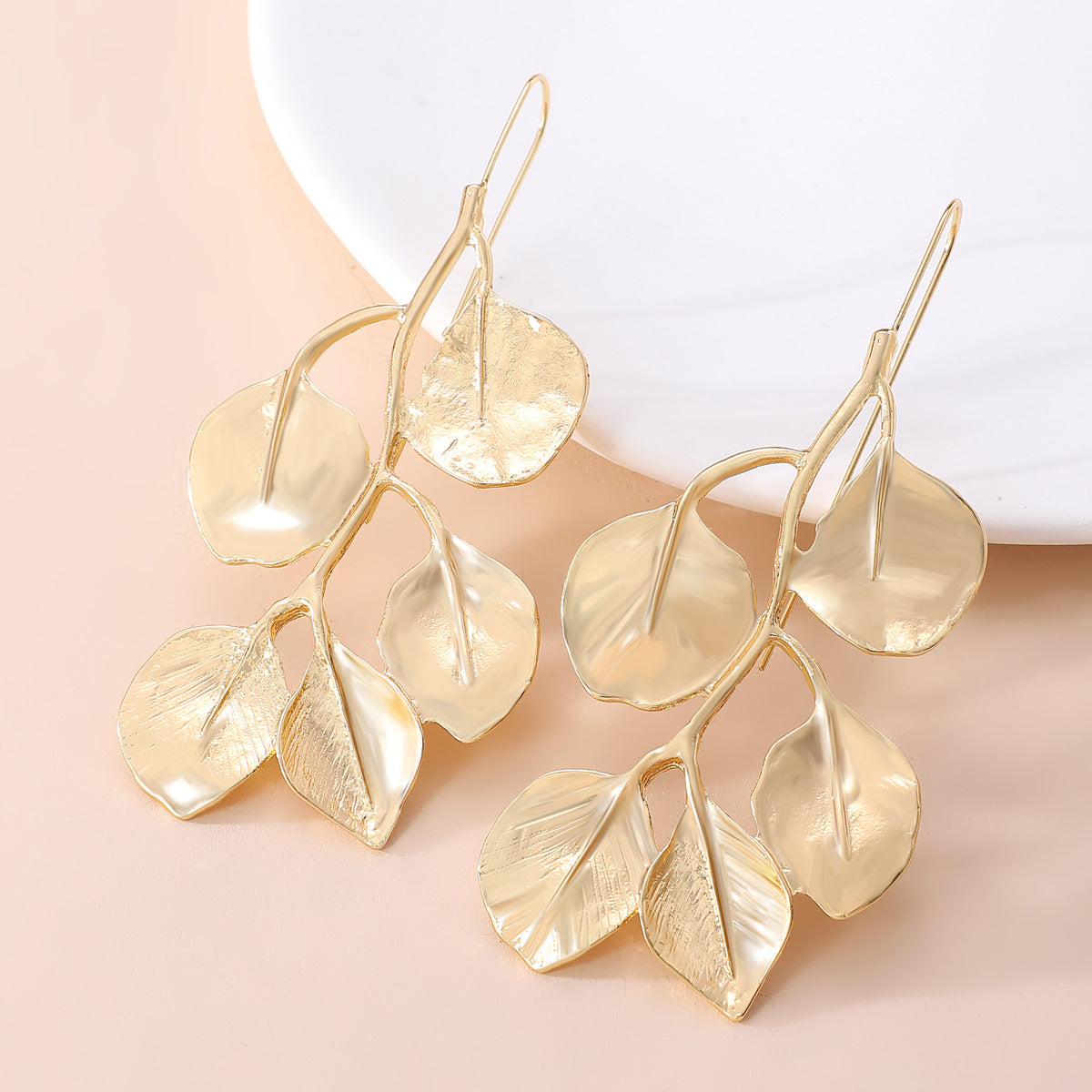 Leaf Flower 18K Gold Plated Anti Tarnish Necklace Earring Set Bulk
