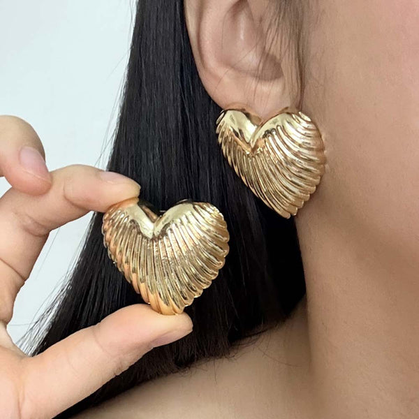 Heart Love 18K Gold Silver Stud Earring For Women Bulk Secondary image