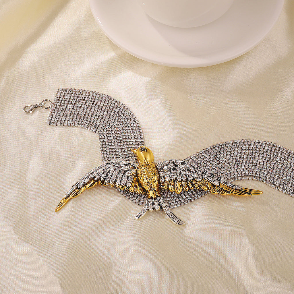 Bird Rhinestone 18K Gold Silver Anti Tarnish Choker Necklace Bulk
