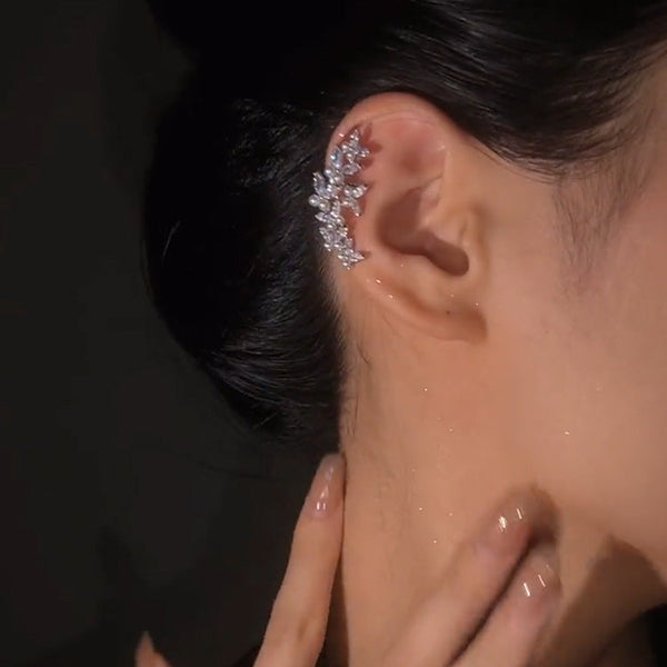 Wholesale White Gold Plated CZ Anti Tarnish Copper Ear Cuff Earrings Secondary image