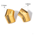 Two Tone 18K Gold Silver Stainless Steel Anti Tarnish Ear Cuff Stud Earring For Women