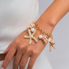 Star Fish Conch Beach Shell Clavicle 18K Gold Necklace Bracelet Bulk