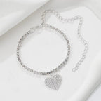Heart Solitaire CZ 18K Gold Plated Anti Tarnish Anklet Bulk