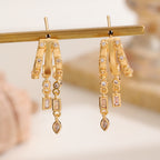 Designer Gold Plated CZ Copper Multi Layer Huggie Drop Earrings Bulk