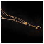 Moon Gold Stainless Steel Anti Tarnish Layer Necklace Charm Chain Bulk