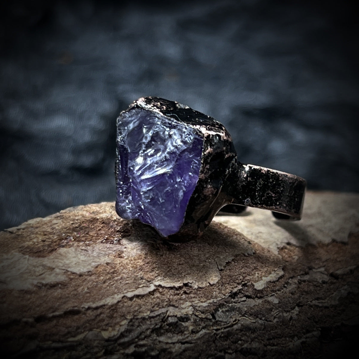 Rows Tone Black Gemstone Crystal Adjustable Ring For Women Bulk