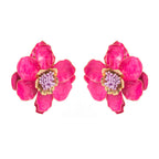 Flower Floral Enamel 18K Gold Multicolour Stud Earring For Women Bulk