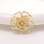 Bulk Multi Color Designer Flower Style Gold Crystal Brass Button Cover