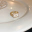 Luxury Rectangular Watch Gold Plated Pearl Fancy Ring For Women Bulk