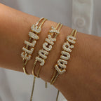 Personalized Gold-Plated Name Bracelet Custom Letter Adjustable Bracelet for Women