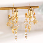 Designer Gold Plated CZ Copper Multi Layer Huggie Drop Earrings Bulk