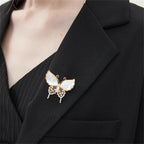 Designer Butterfly Gold Mother Of Pearl CZ Copper Brooch Wholesale
