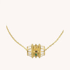 Rainbow Drum Gold Multi CZ Anti Tarnish Necklace Pendant Chain Bulk