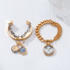 Bulk Charms Layered Chain Coin Drop Gold Silver Plain Cuff & Kada
