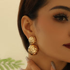 Hammered Beaten Finish 18K Gold Plated Dangler Earring Earrings Bulk