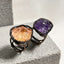 Amorphous Citrine Rough Stone Black Adjustable Ring For Women Bulk