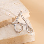 Wave Glossy 18K Gold Plated Silver Anti Tarnish Adjustable Ring Bulk