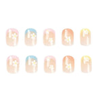 Flower Multi Pink White Finger Nail Pack Of 10 + Extra 14 Women Bulk