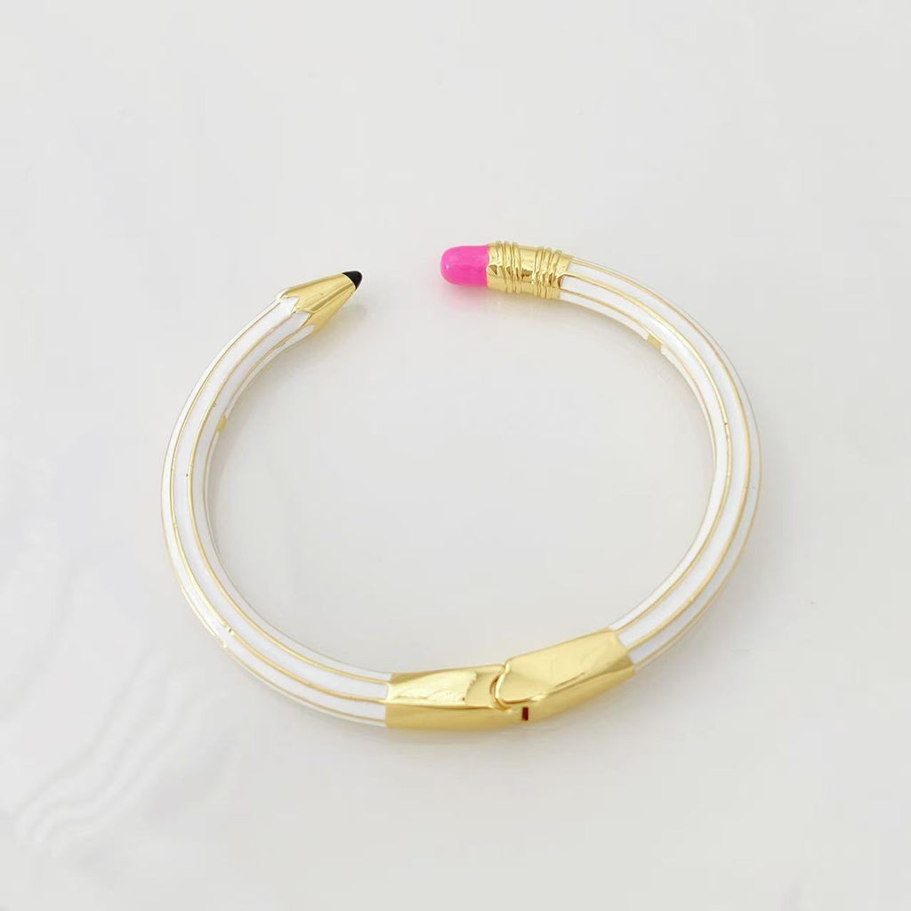 Trendy Pencil Style Gold Enamel Anti Tarnish Copper Cuff & Kada Bulk