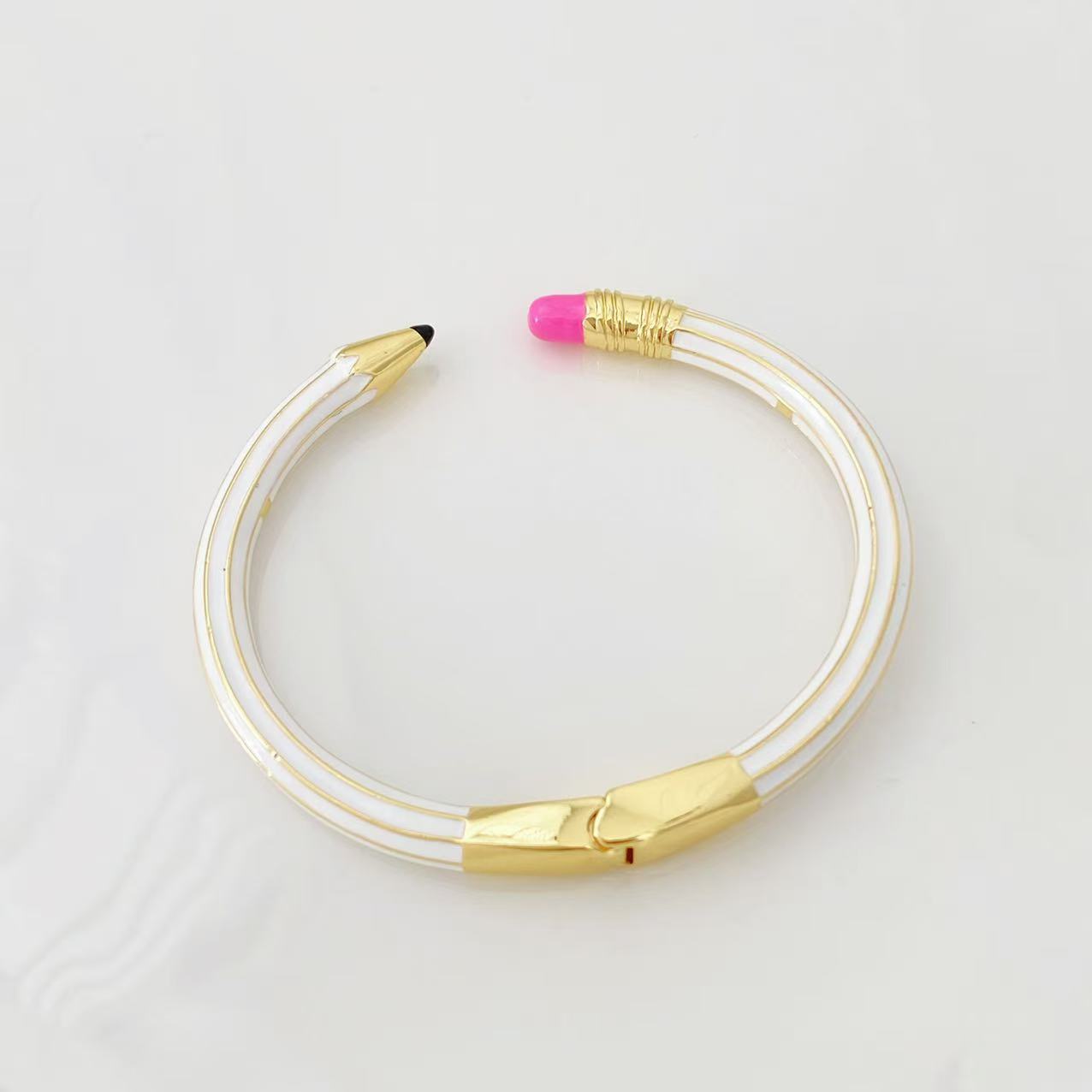 Trendy Pencil Style Gold Enamel Anti Tarnish Copper Cuff & Kada Bulk
