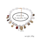 Heart Pearl White 18K Gold Plated Anti Tarnish Charm Necklace Bulk